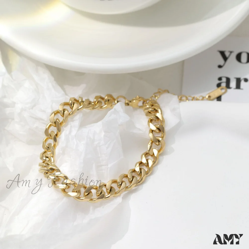 Amy Fashion - 14K Gold Plated Stainless Steel Bracelet - Image 2