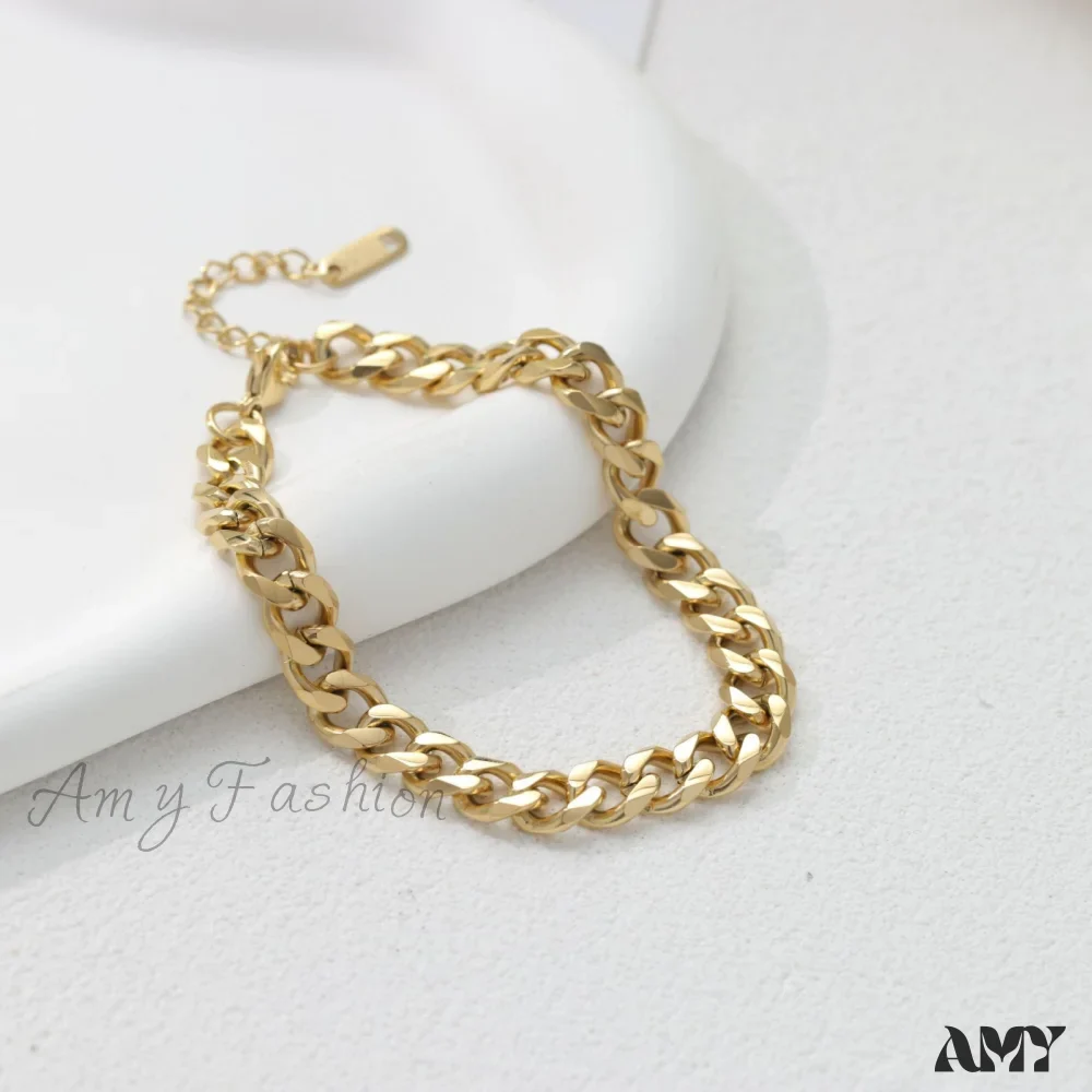 Amy Fashion - 14K Gold Plated Stainless Steel Bracelet - Image 3