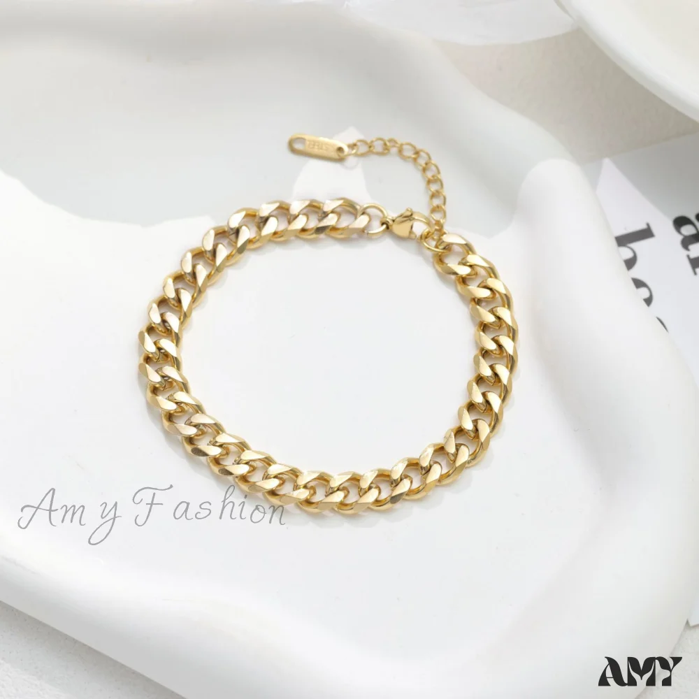 Amy Fashion - 14K Gold Plated Stainless Steel Bracelet - Image 4