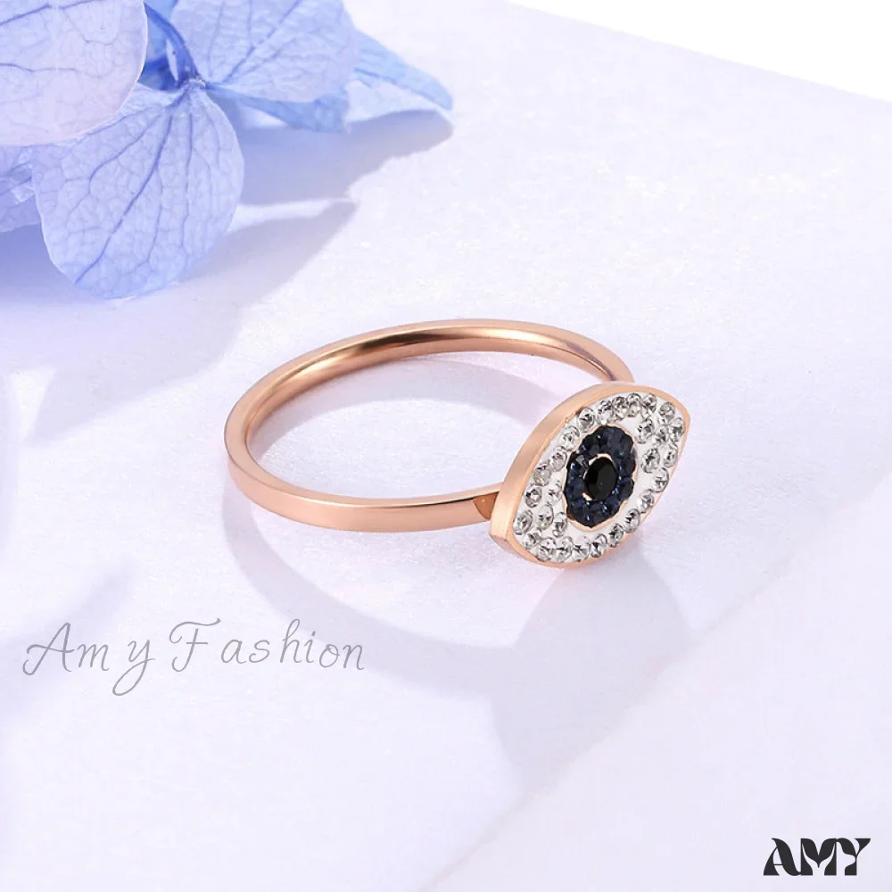 Eye of God Rose Gold 14k Titanium Steel Rings - Image 3