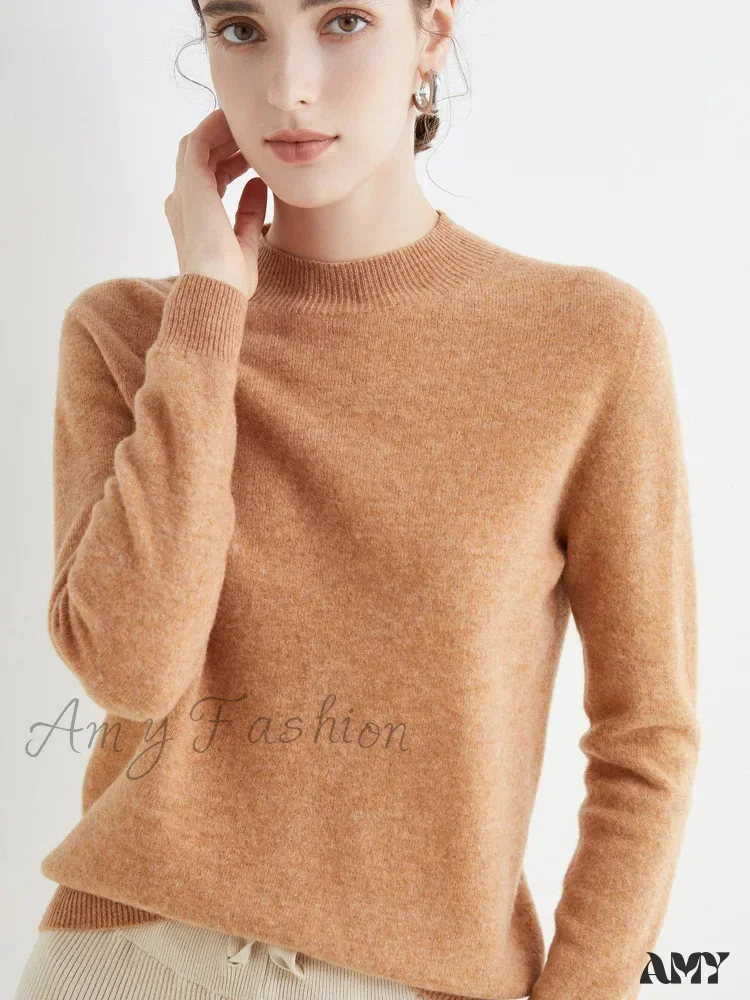 100% Merino Wool Cashmere Women Knitted Long Sleeve Pullovers Autumn Winter Warm Sweater - Image 20