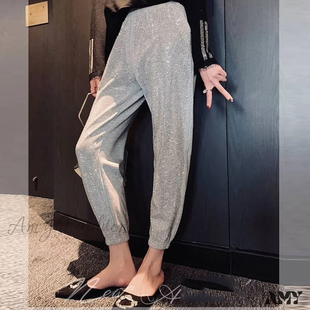 Amy Fashion - Casual Loose 5XL Shiny Fashion Loose Pants - Image 6