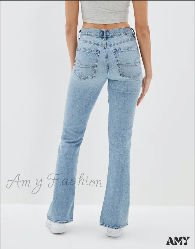 Amy Fashion - 2024 New Slit Slim Flare Women's High Waist Fashion Flared Pants Streetwear Jean - Image 2