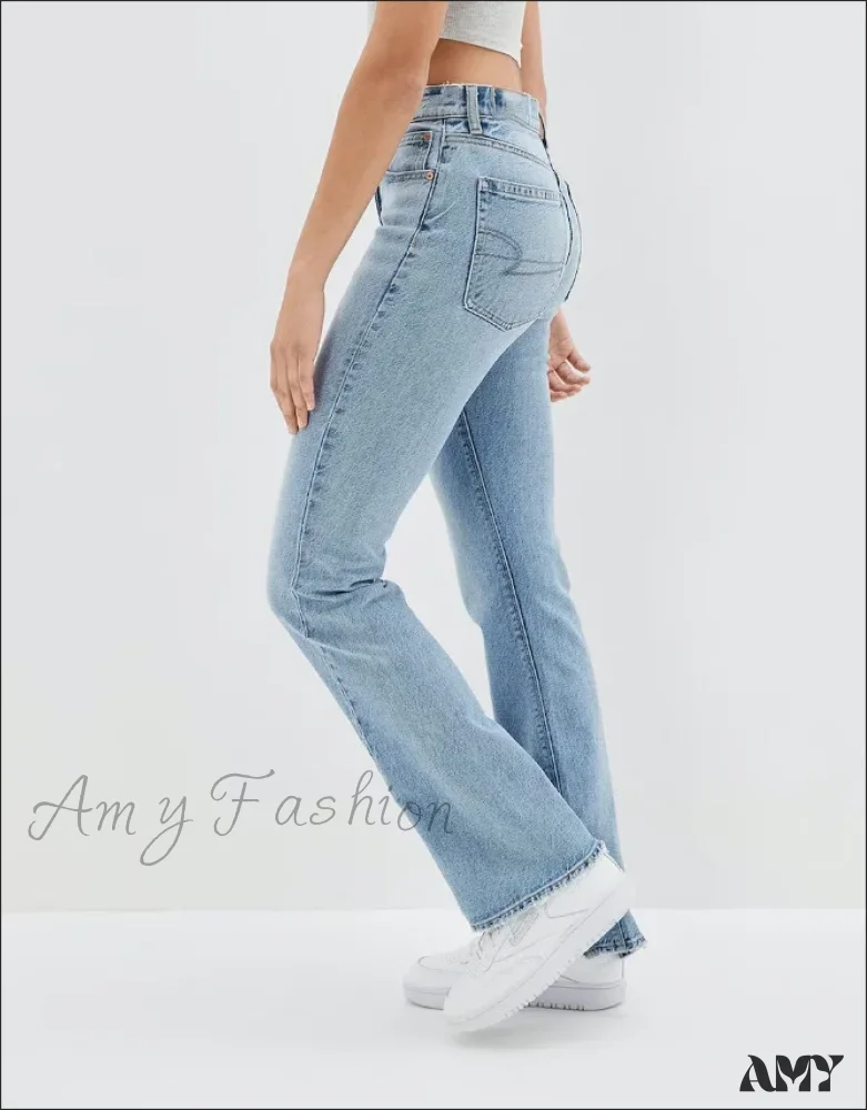 Amy Fashion - 2024 New Slit Slim Flare Women's High Waist Fashion Flared Pants Streetwear Jean - Image 3