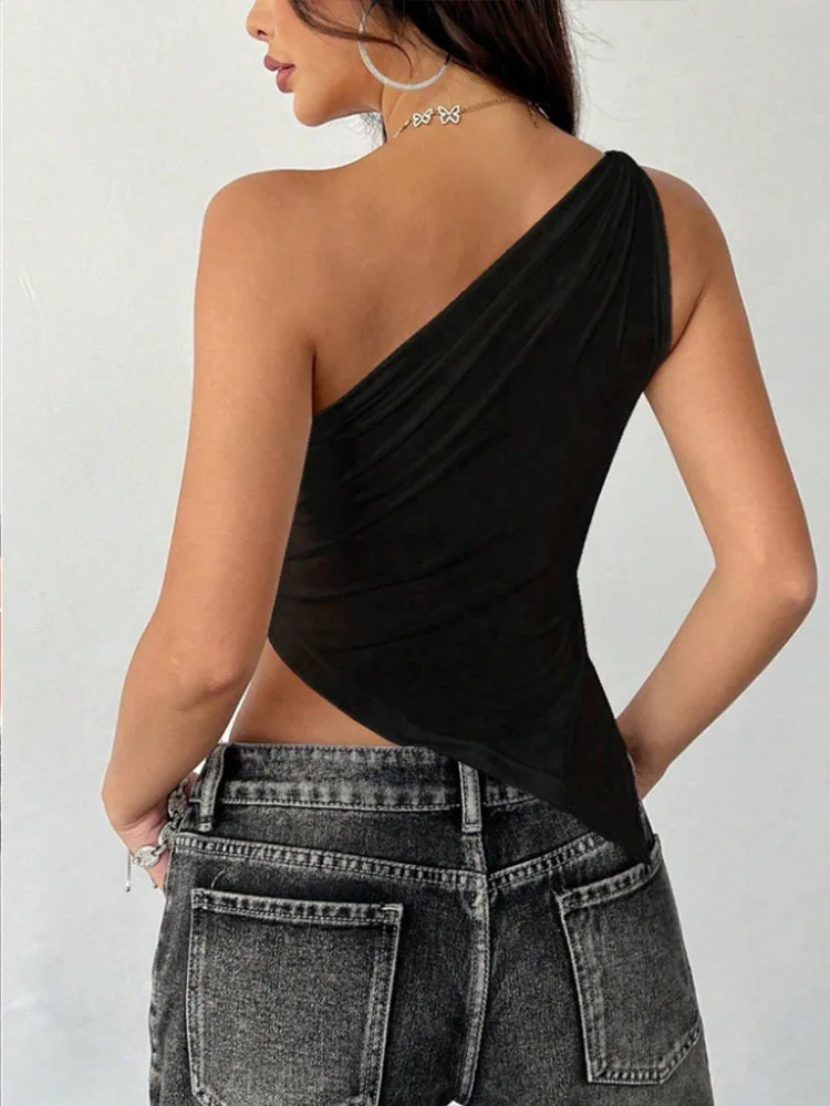 Asymmetrical One Shoulder Crop Top - Image 5