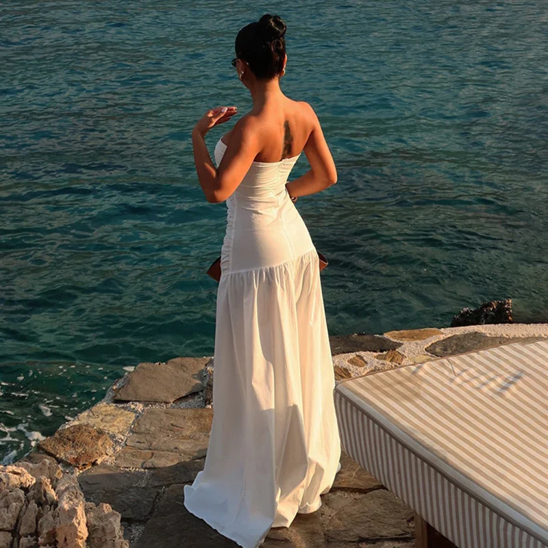 Beach Vacation Strapless Hollow Prom Dress - Image 2