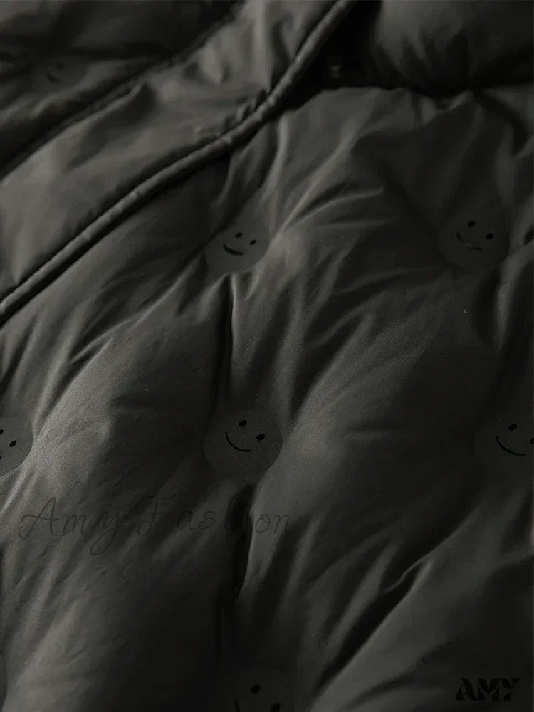 Black White Duck Down Full Sleeve Casual Coat - Image 4