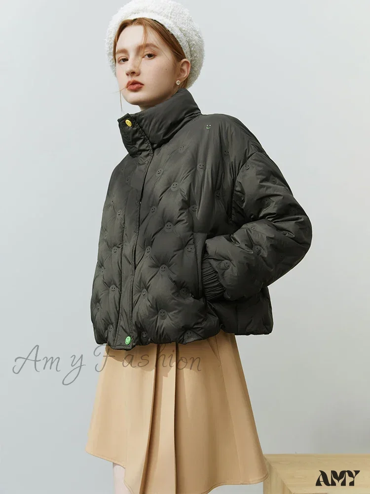 Black White Duck Down Full Sleeve Casual Coat - Image 6