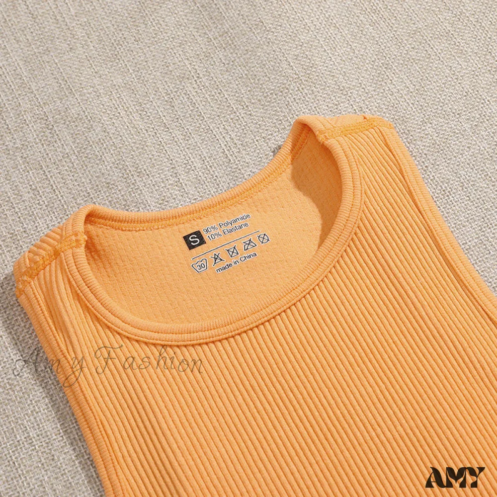 Amy Fashion - Solid Basic Seamless Streetwear Tank Tops - Image 5