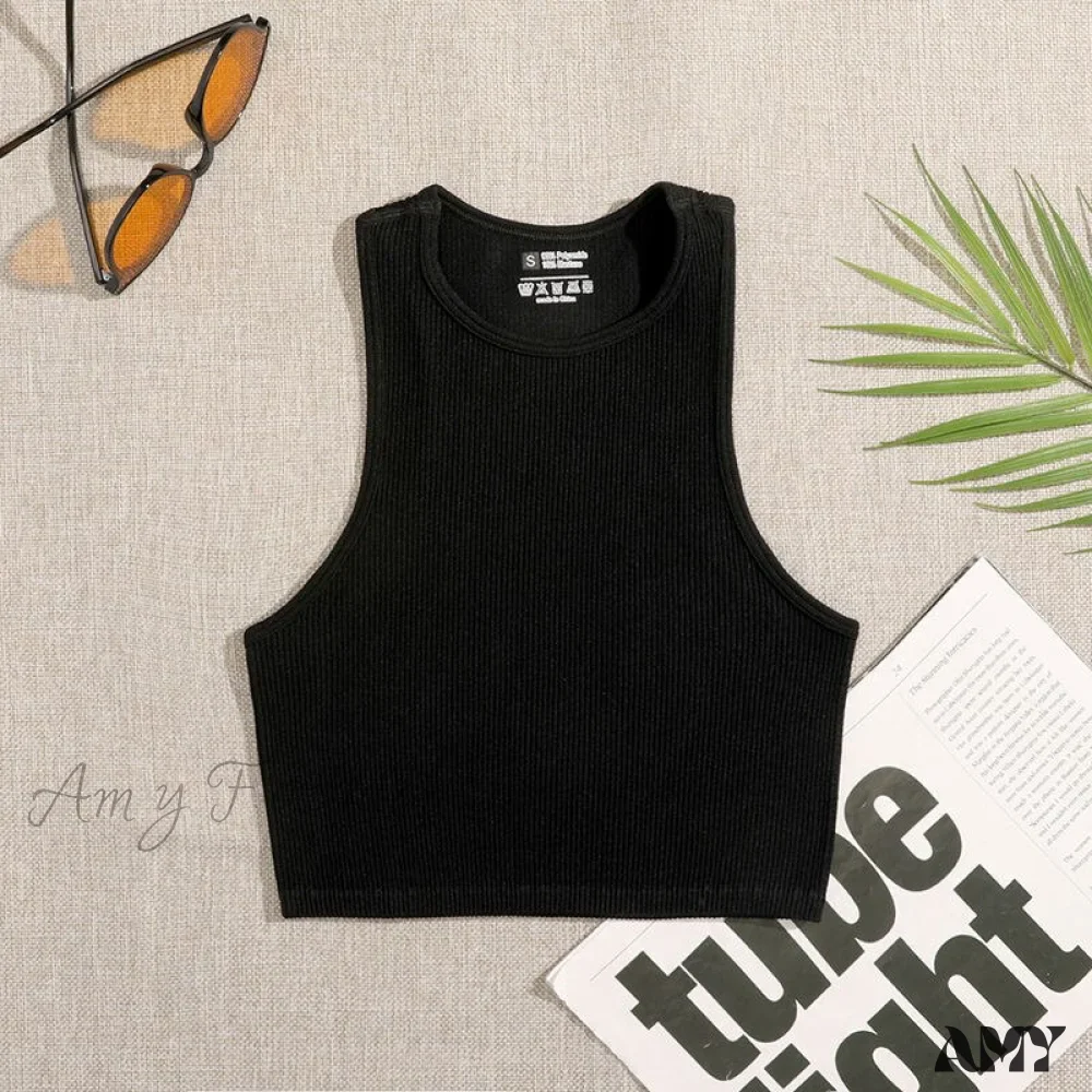 Amy Fashion - Solid Basic Seamless Streetwear Tank Tops - Image 8