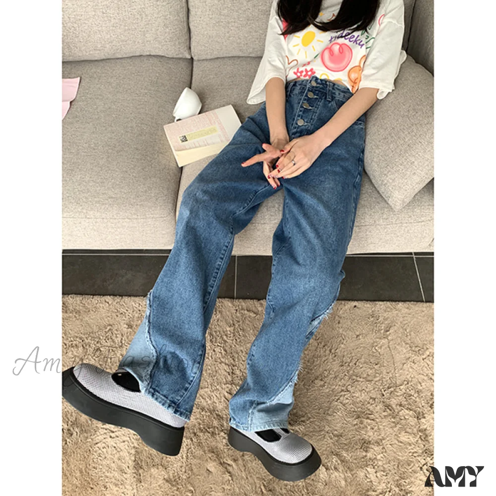 Amy Fashion - Blue Vintage High Waist Baggy Jeans - Image 3