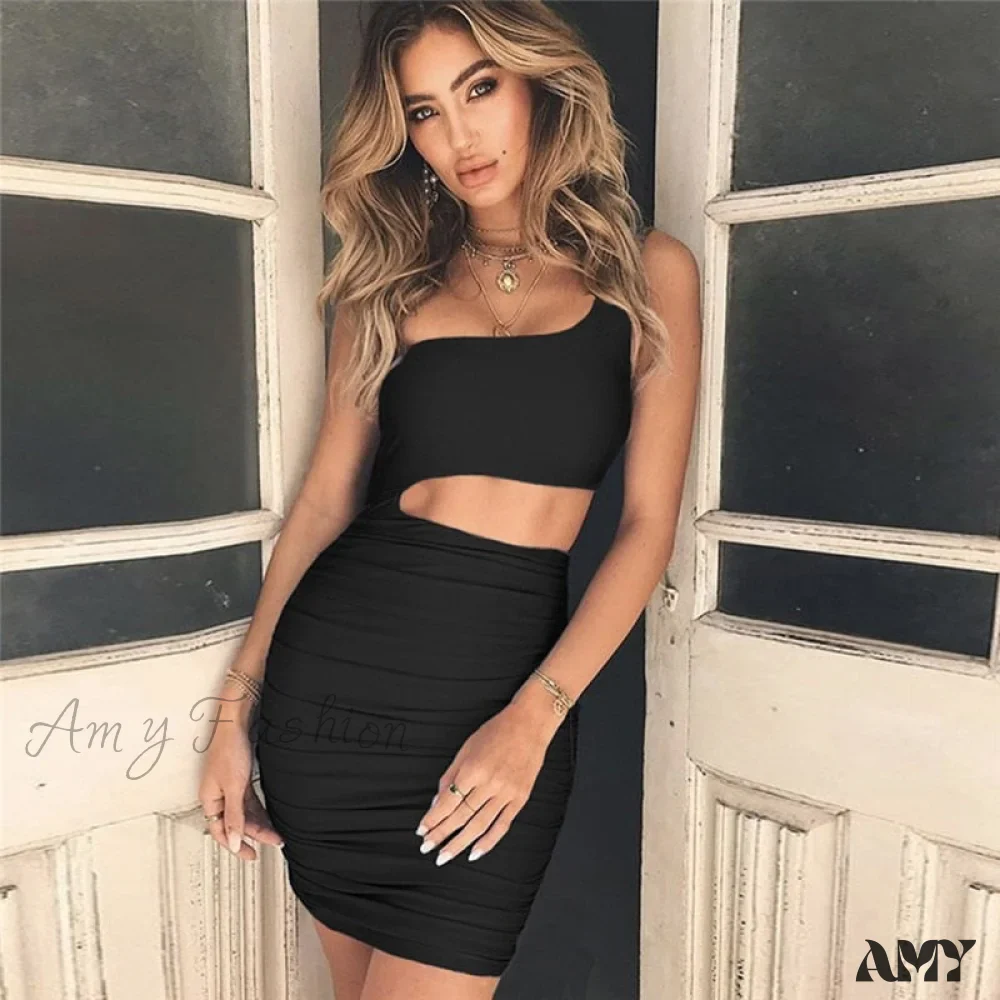 Amy Fashion - One Shoulder Mini Celebrity Party Dress - Image 13