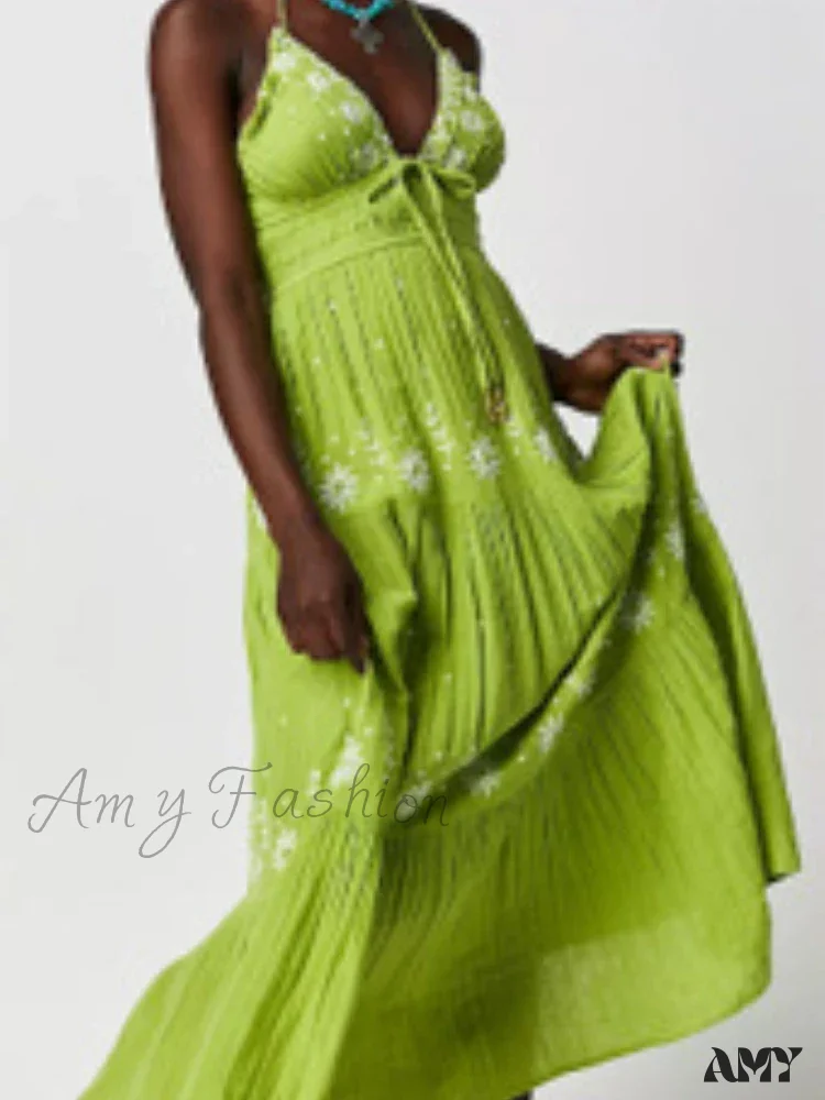 Amy Fashion - Bohemian Flower Birthday Beach Holiday Boho Dress - Image 11