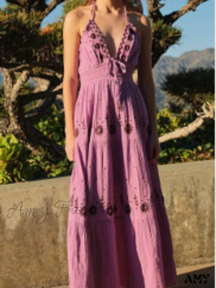 Amy Fashion - Bohemian Flower Birthday Beach Holiday Boho Dress - Image 12