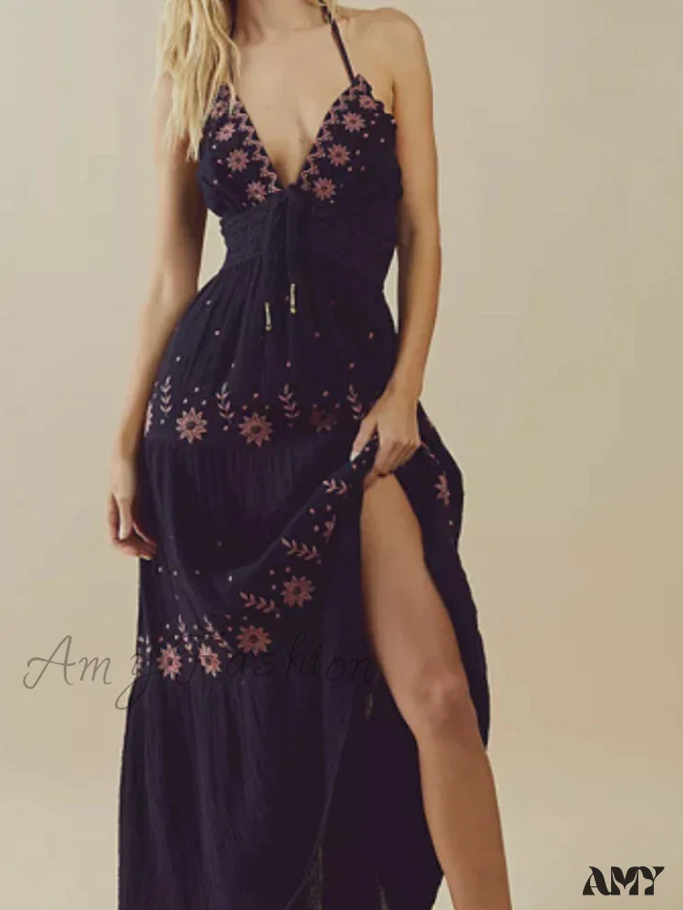 Amy Fashion - Bohemian Flower Birthday Beach Holiday Boho Dress - Image 9