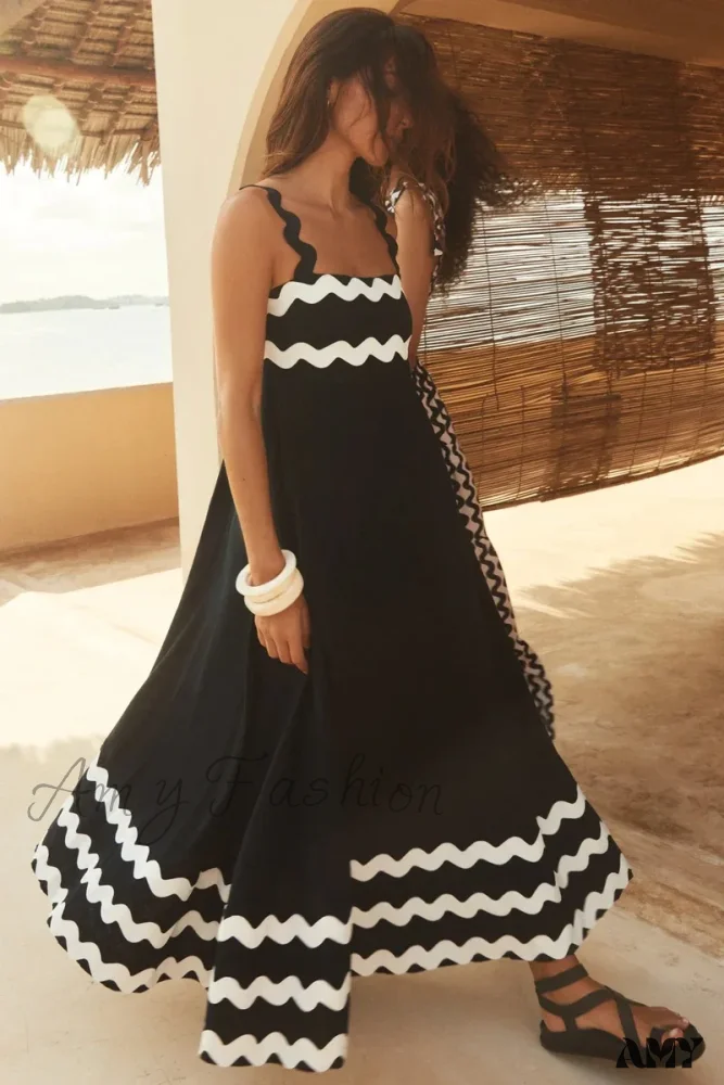 Amy Fashion - Bohemian Summer Printed A-Line Sexy Backless Spaghetti Strap Boho Dress - Image 10