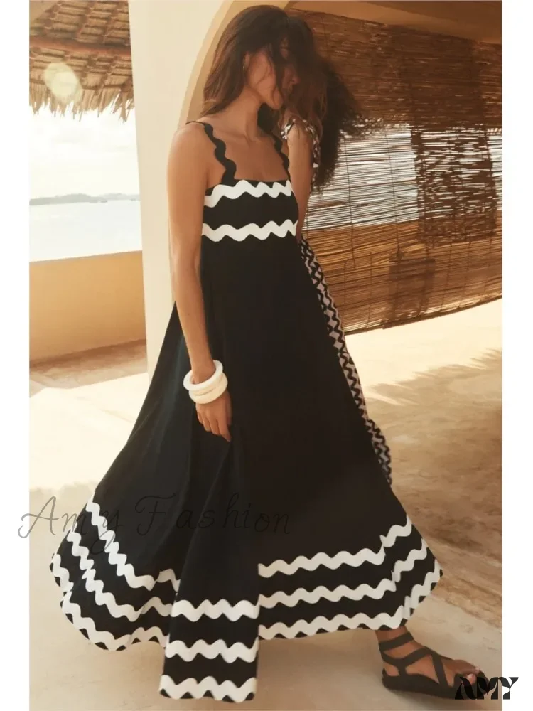 Amy Fashion - Bohemian Summer Printed A-Line Sexy Backless Spaghetti Strap Boho Dress - Image 3