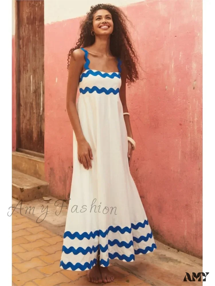 Amy Fashion - Bohemian Summer Printed A-Line Sexy Backless Spaghetti Strap Boho Dress - Image 4