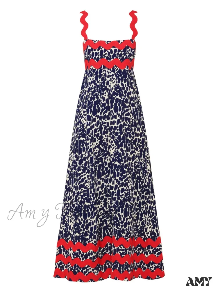 Amy Fashion - Bohemian Summer Printed A-Line Sexy Backless Spaghetti Strap Boho Dress - Image 8