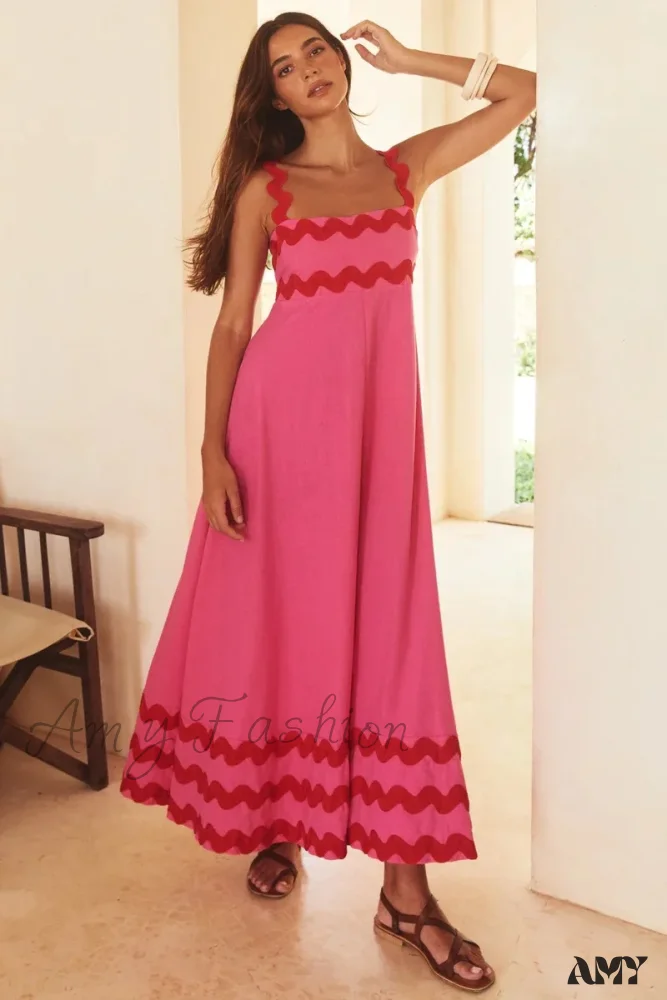 Amy Fashion - Bohemian Summer Printed A-Line Sexy Backless Spaghetti Strap Boho Dress - Image 9