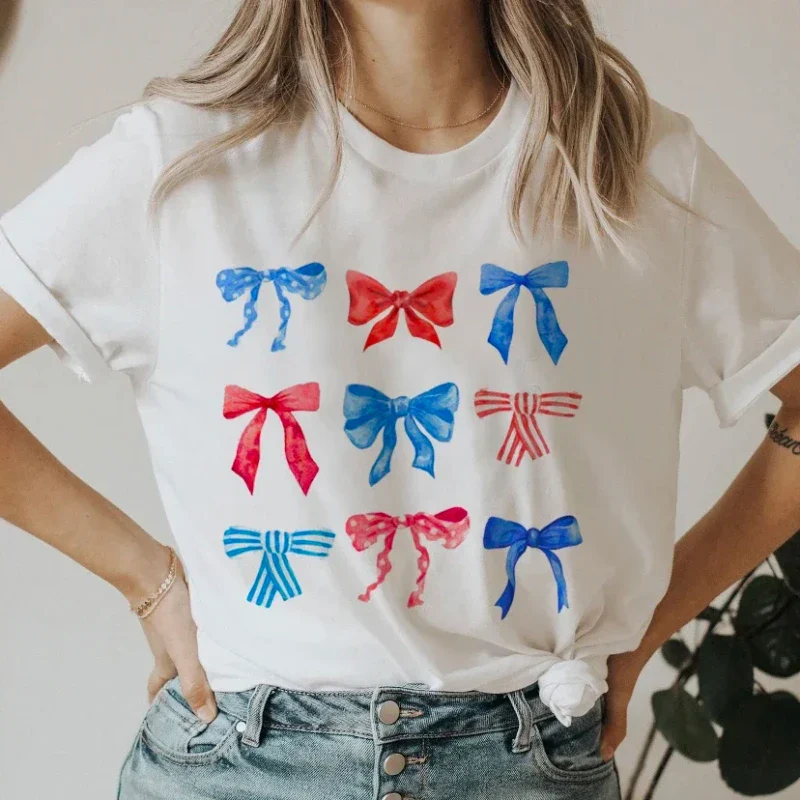 Bow Print Coquette Style T-shirt - Image 3