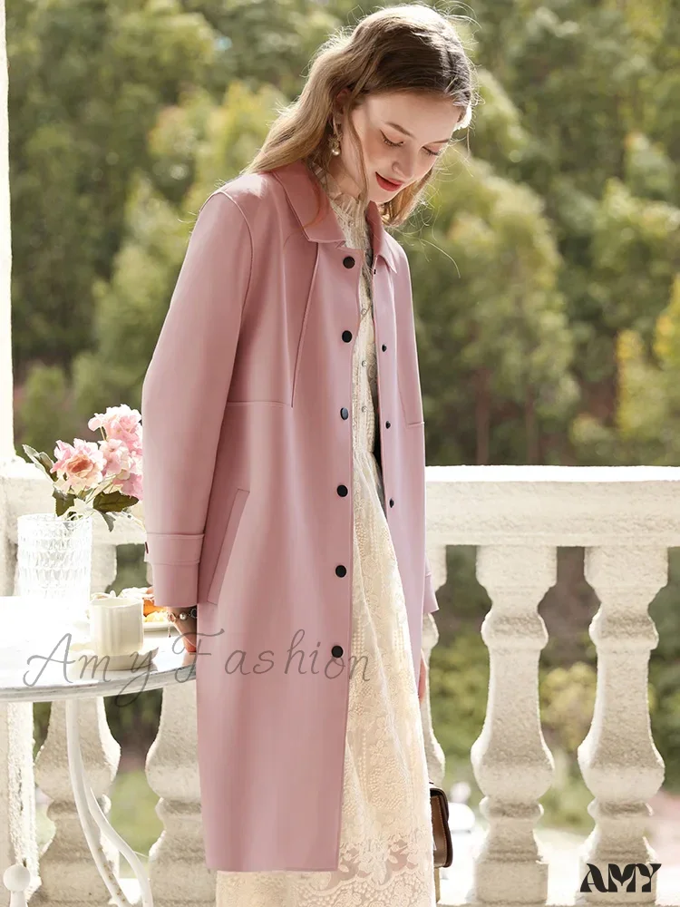 British Mid-length High-grade Gentle Retro Turn-down Collar Coat - Image 2