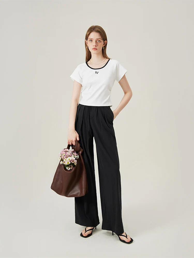 Butterfly Embroidery Raglan T-shirt - Image 3