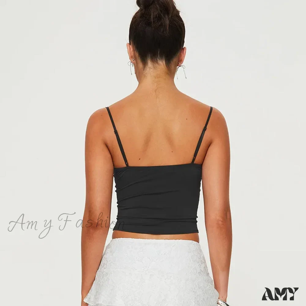 Butterfly Knot Street Solid Color Y2K Summer Crop Top - Image 5
