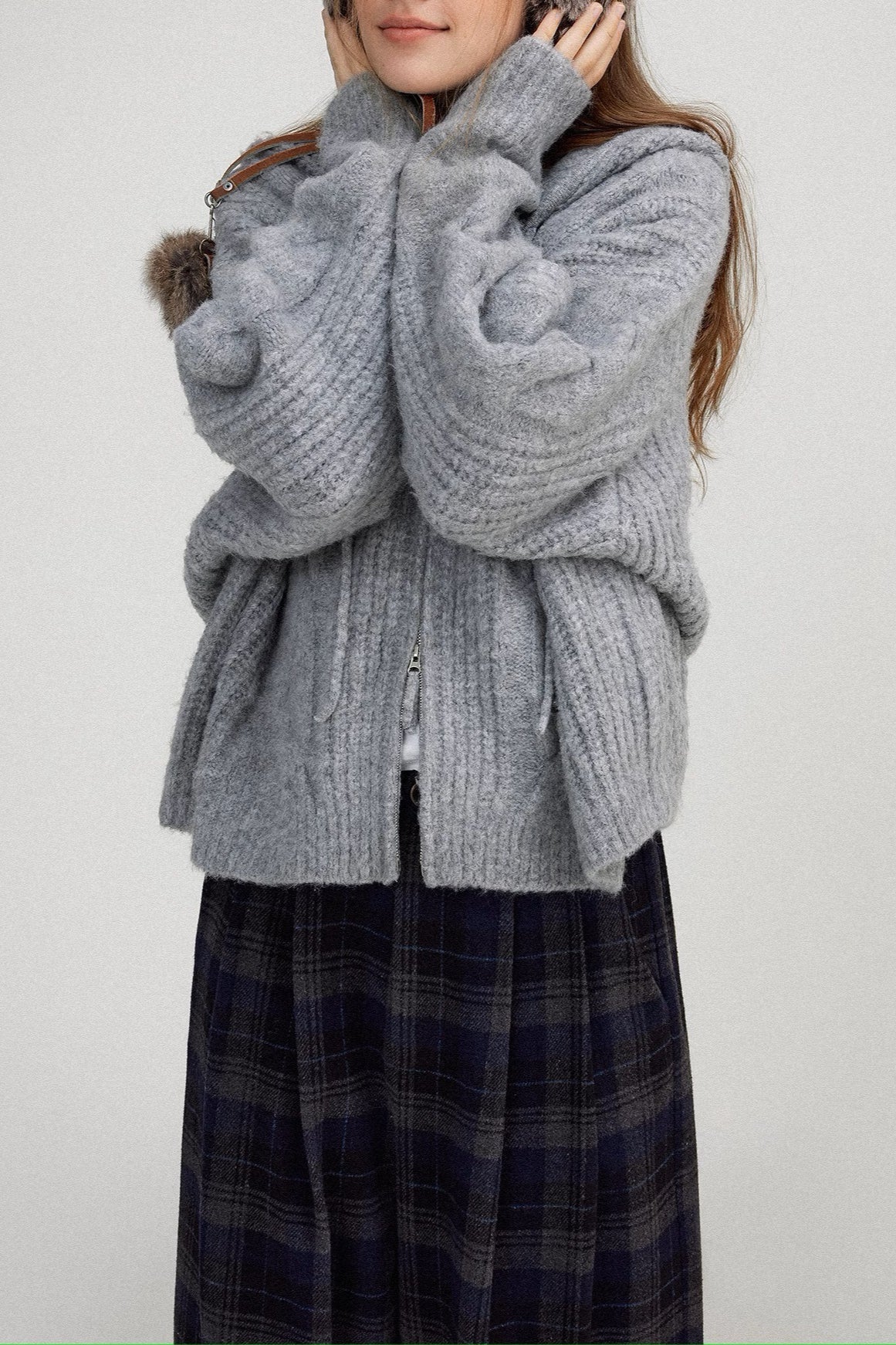 Cable Knit Hooded Soft Wool Cardigan - Image 7