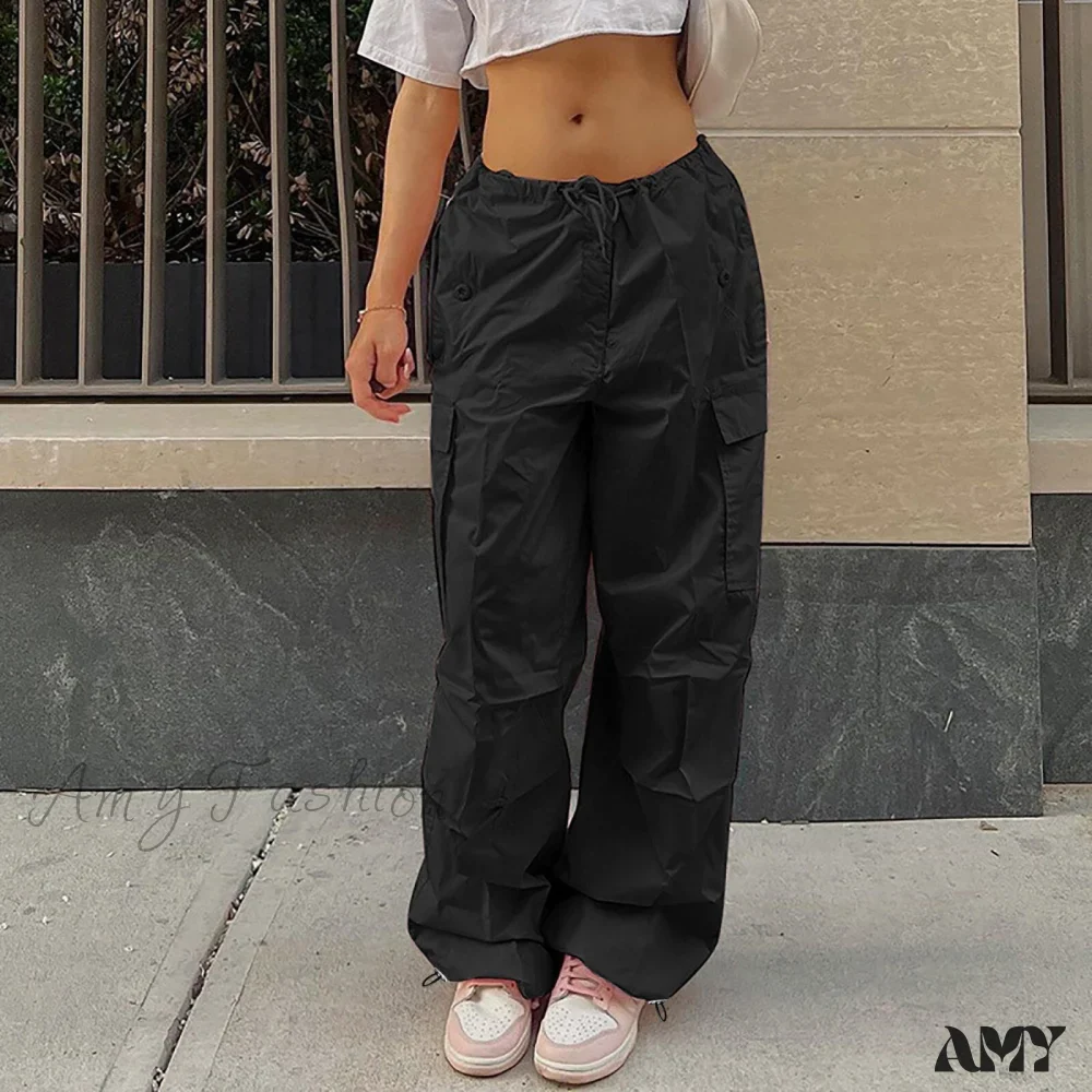 Amy Fashion - Cargo Pants Straight Wide Leg Loose Casual Trousers - Image 6