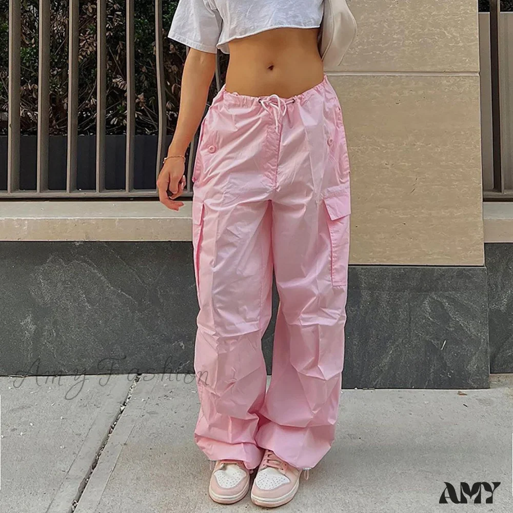 Amy Fashion - Cargo Pants Straight Wide Leg Loose Casual Trousers - Image 8