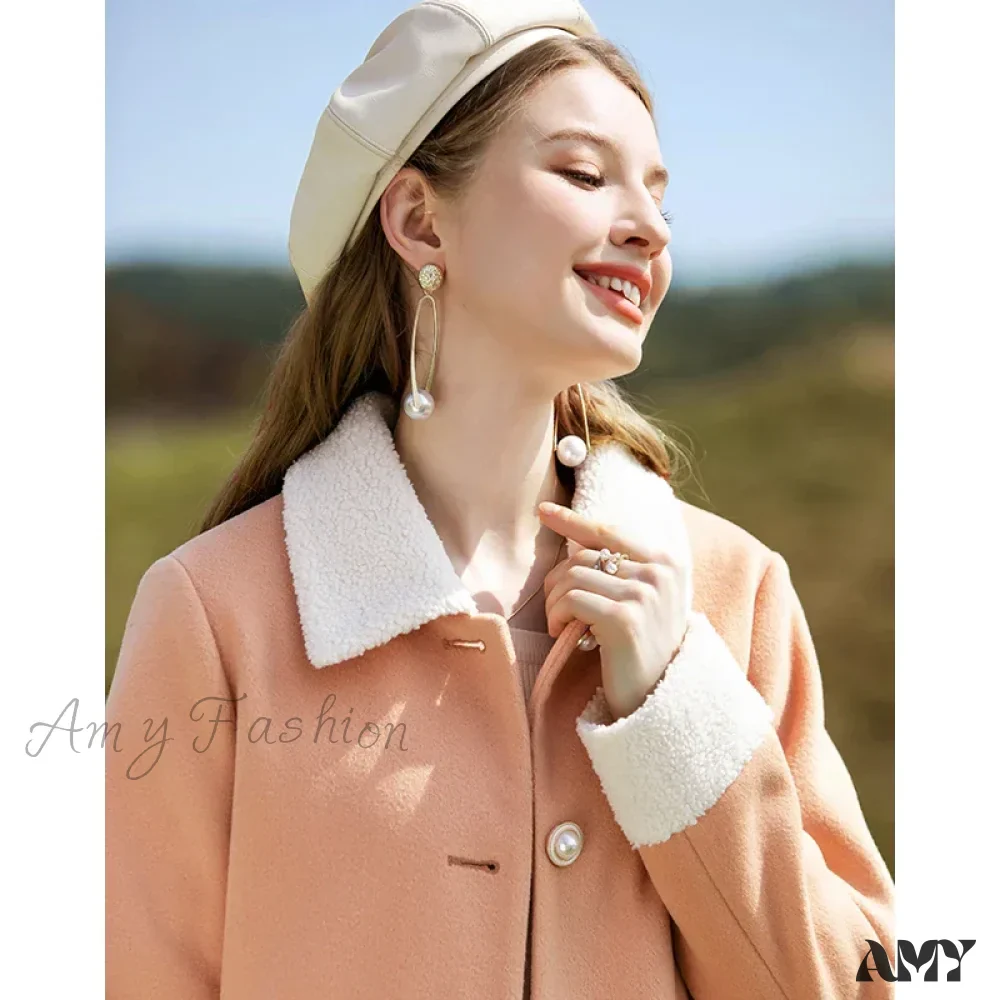 Cashmere Autumn Winter Single Breasted Short Woolen Office Lady Coat - Image 4