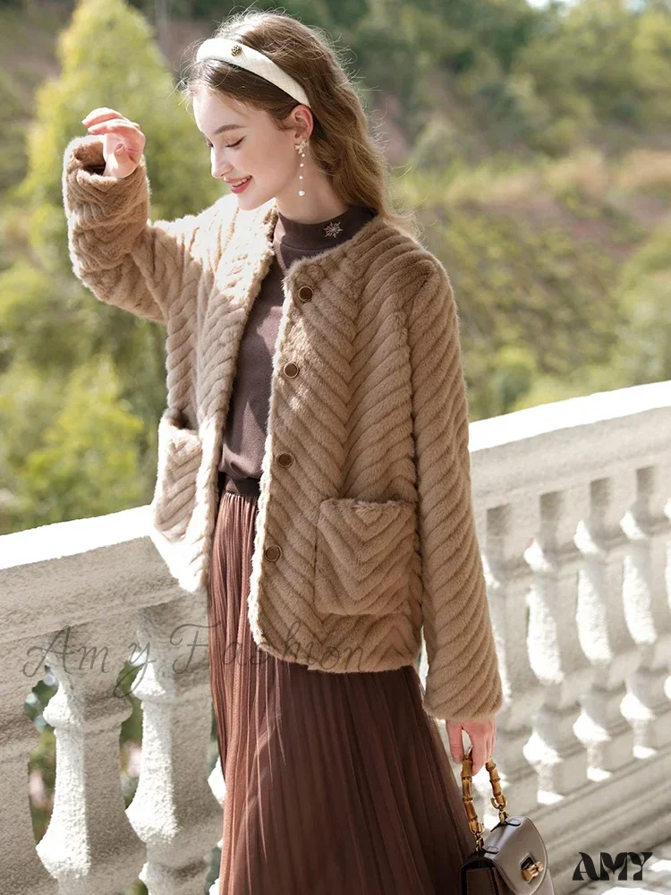 Casual Basics Lazy Shearling Hairy Vintage Quality Outwear Coat - Image 3