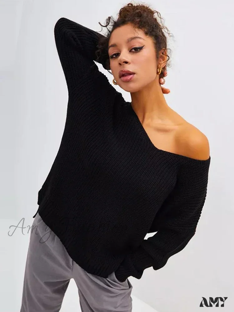 Casual Knitted Women Solid V-neck Long Sleeve Pullover 2024 Autumn Winter Soft Match All Sweater - Image 7