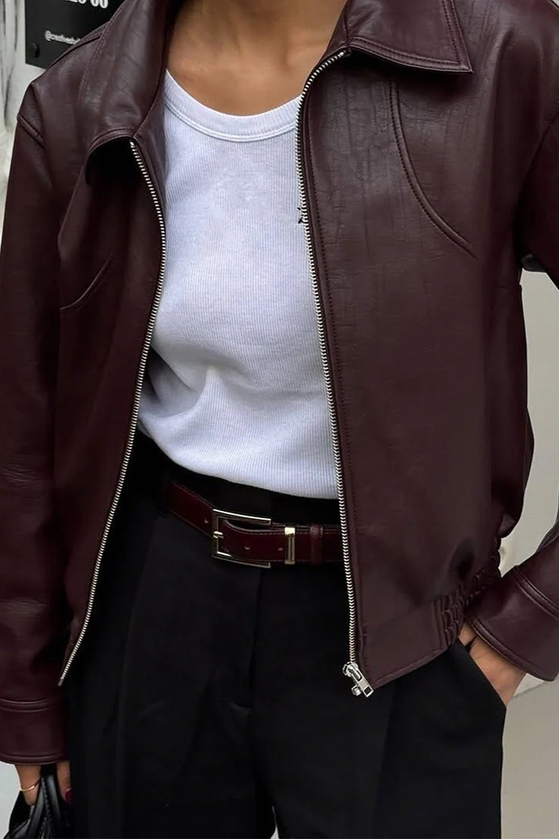 Casual Leather Long-Sleeve Vacation Jacket - Image 6