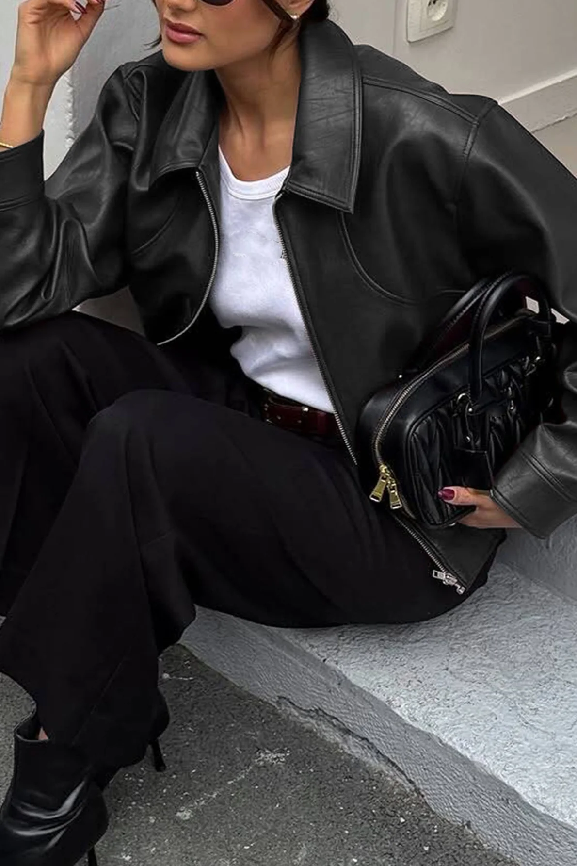Casual Leather Long-Sleeve Vacation Jacket - Image 7