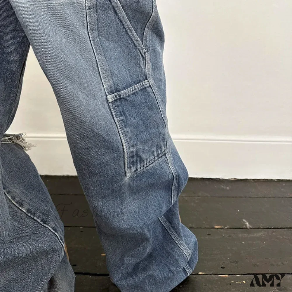Casual Loose Baggy Distressed Stylish Comfortable Trendy Modern Unique Classic Jean - Image 2