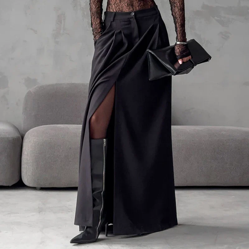 Casual Slit A-line Hem Skirt - Image 4