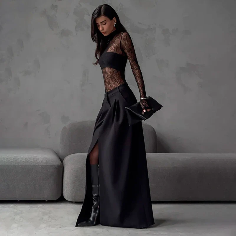 Casual Slit A-line Hem Skirt - Image 5