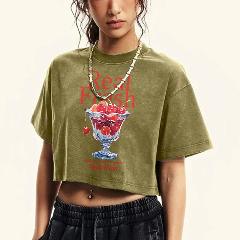 Cherry Cup Washed Slim Fit T-shirt - Image 6