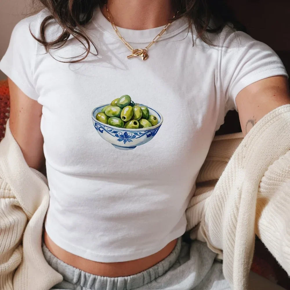 Cherry Fruit Print Crop Fit T-shirt - Image 4