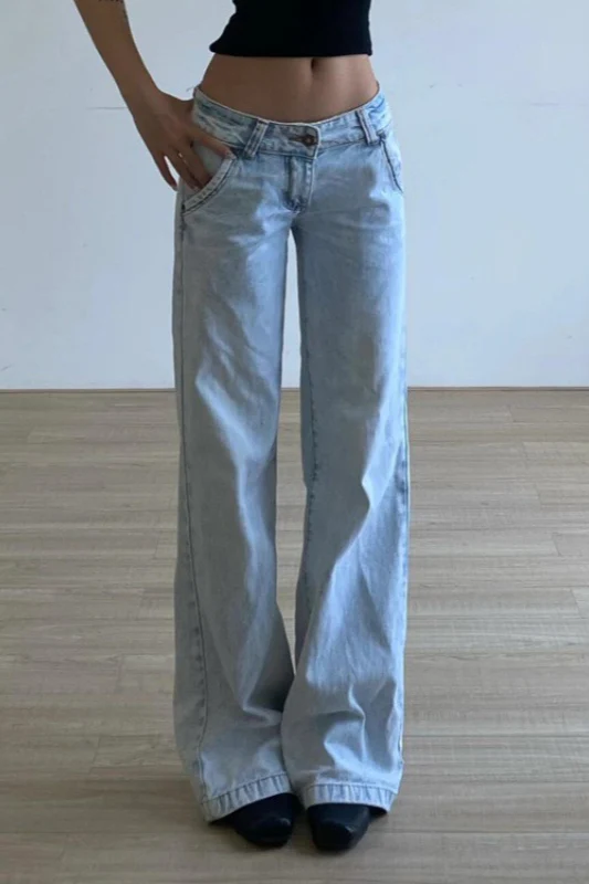 Chic High-Street Vintage Washed Straight Jeans - Image 5