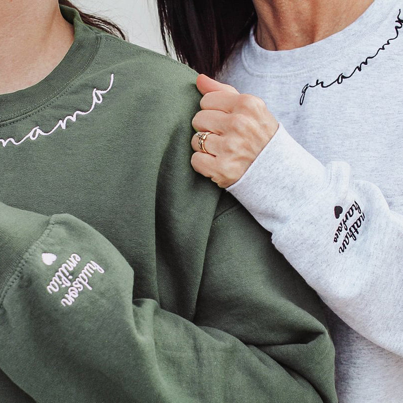Custom Mama Sweatshirt with Kids Names sleeve - Image 4