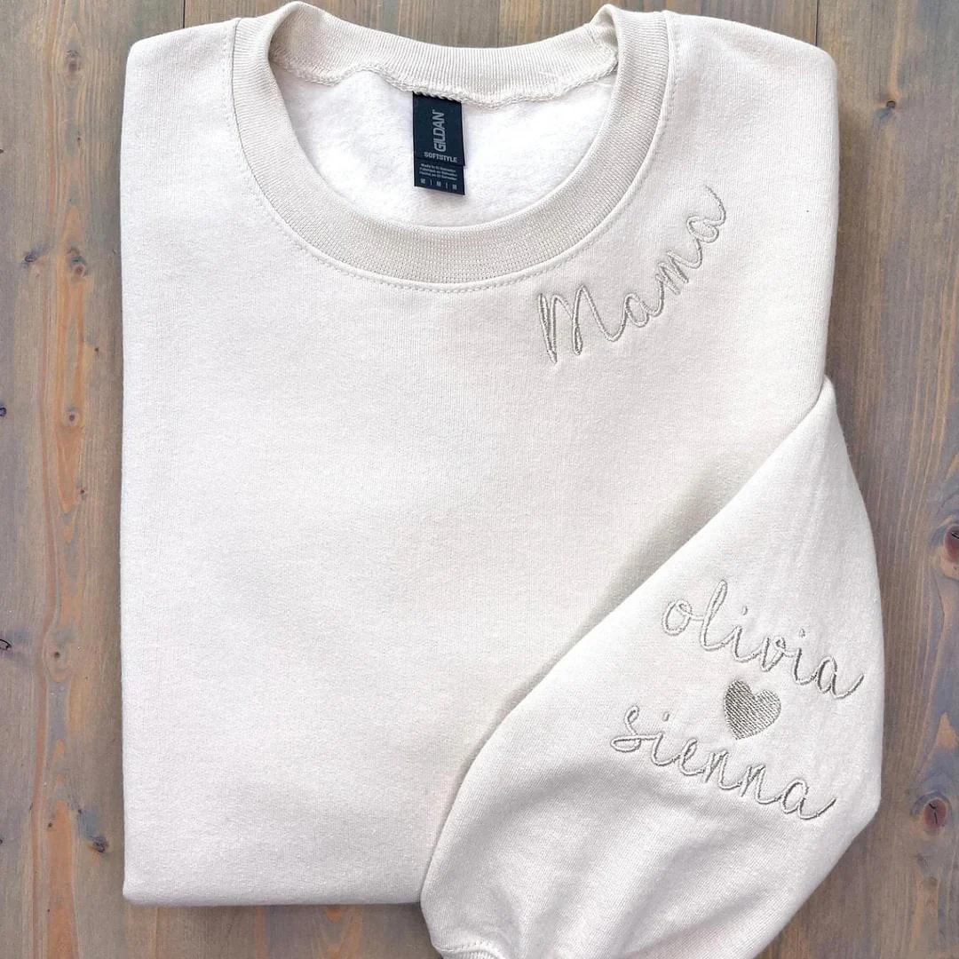 Custom Mama Sweatshirt with Kids Names sleeve - Image 5