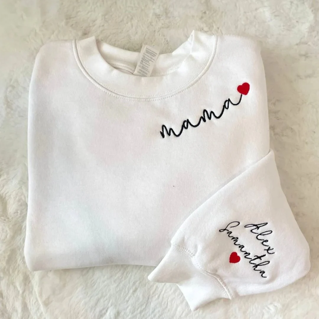 Custom Mama Sweatshirt with Kids Names sleeve - Image 6