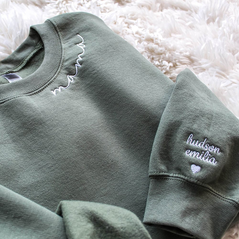 Custom Mama Sweatshirt with Kids Names sleeve - Image 7