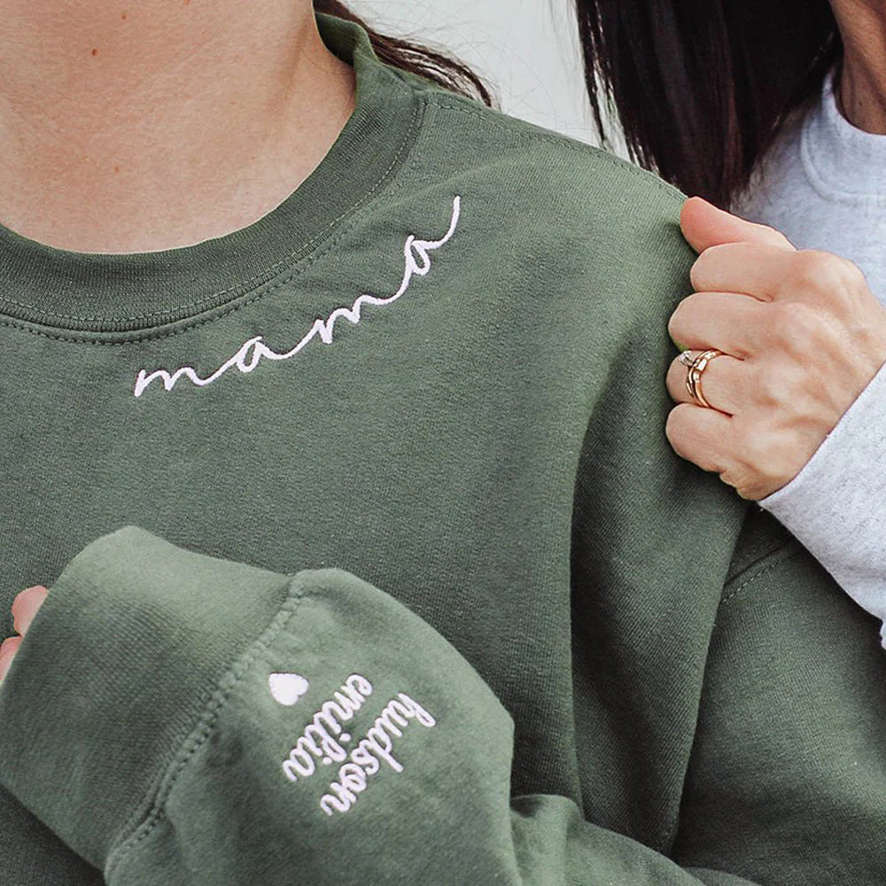 Custom Mama Sweatshirt with Kids Names sleeve - Image 8