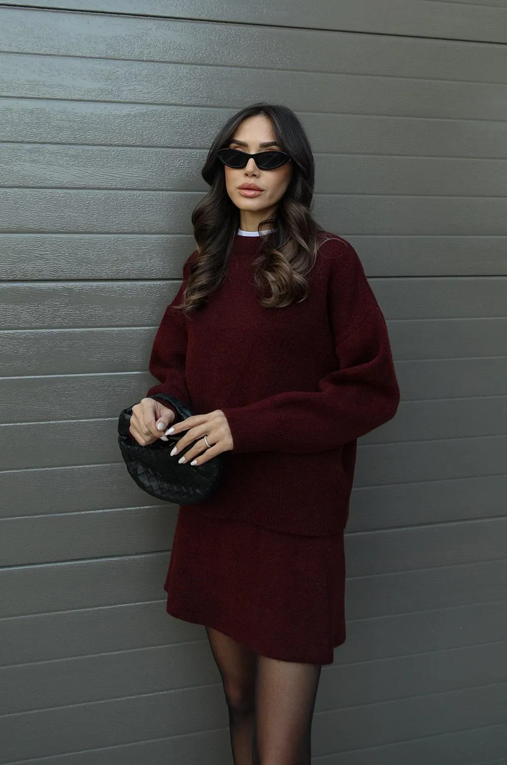 Casual Cozy Knit Skirt Suit - Image 2
