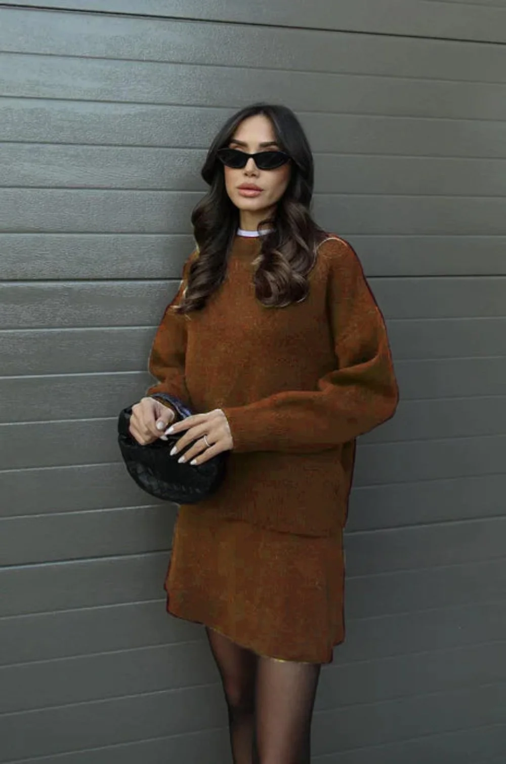 Casual Cozy Knit Skirt Suit - Image 7