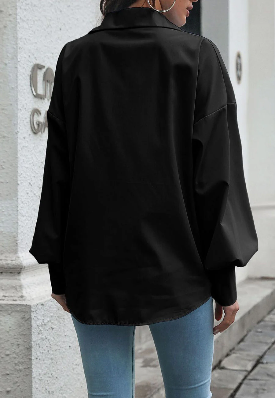 Solid Bishop Sleeve Polo Shirt - Image 13